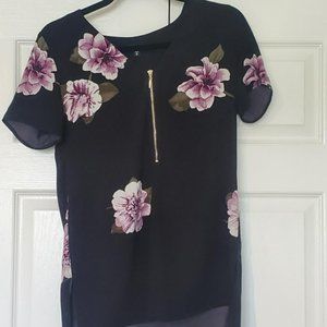 Dynamite Black Floral Top
